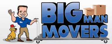 Big Man Movers logo with a man pushing the trolley icon